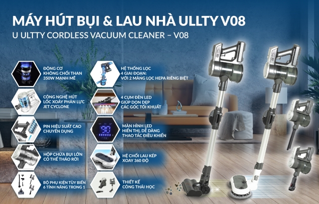  Máy hút bụi lau nhà cầm tay đa năng, có thể kết hợp sáu công dụng trong một máy