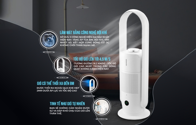 Công nghệ làm mát hiện đại bậc nhất, tận hưởng làn gió sảng khoái như gió tự nhiên